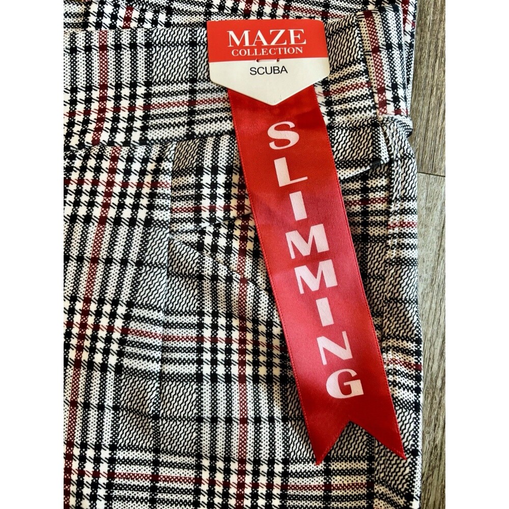 Maze Collection Levanta Cola Scuba Gray Black Plaid Slimming Pants Women 3X NWT - Picture 5 of 12
